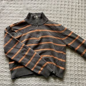 Aesthetic Cropped Quarter Zip Sweater Small